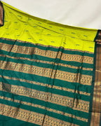 Parrot Green Colour Gadwal Cotton Silk Saree