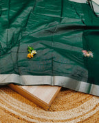 Rama Green Colour Jute Cotton Saree