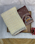 Off White Star Georgette Thousand Butta Saree