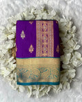 Purple Colour Semi Silk Zari Saree