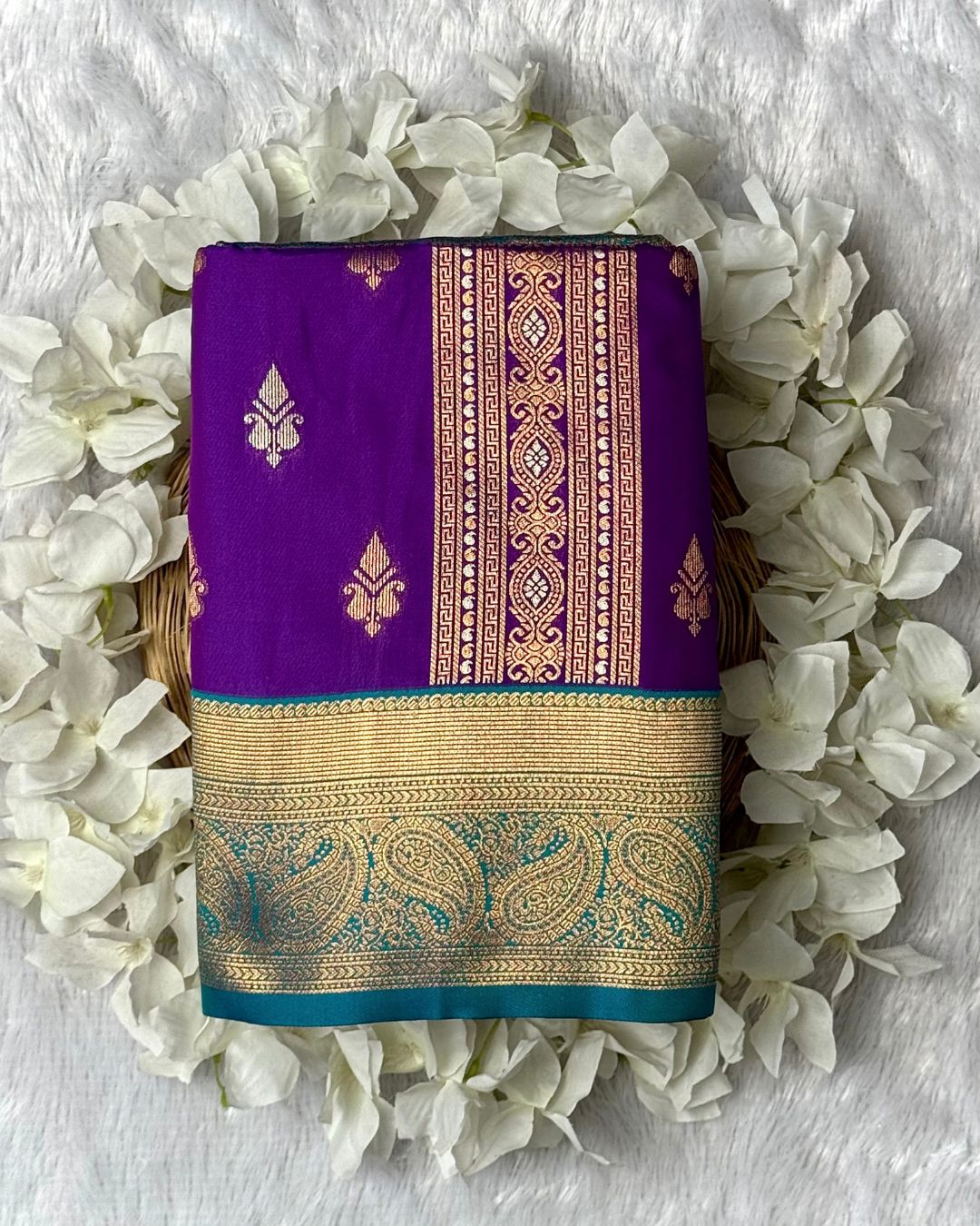 Purple Colour Semi Silk Zari Saree
