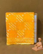 Mango Yellow Colour Batik Cotton Saree