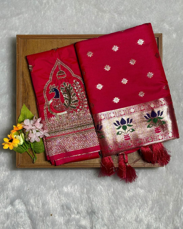 Pink Colour Paithani Saree