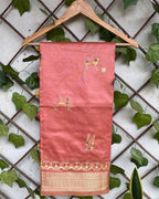 Peach Colour Cotton Silk Warli Design Saree