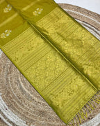 Olive Yellow Colour Soft South Silk Saree