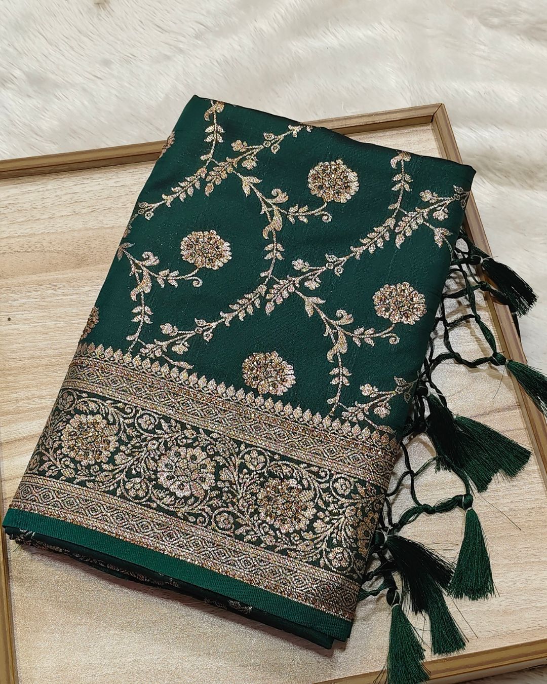 Green Colour Banarasi Silk Saree