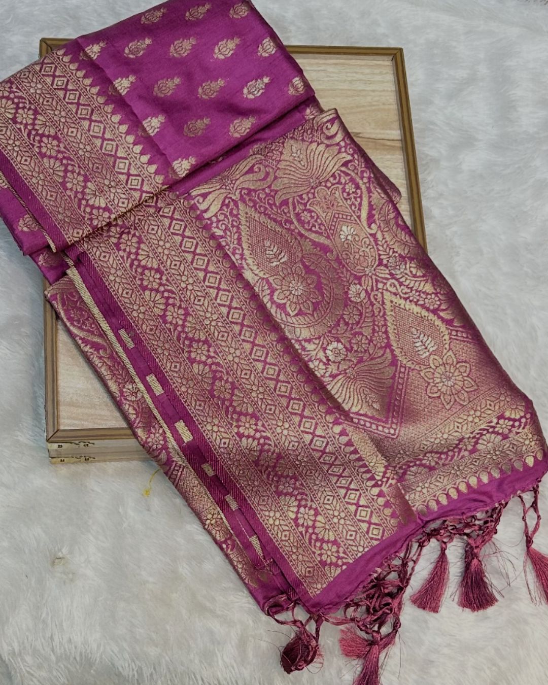 Pink Colour Dola Silk Saree