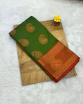 Green Colour Semi Silk Saree
