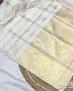 Pearl White Colour Soft South Silk Saree