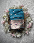 Teal blue Colour Soft Satin Silk Muniya Border Saree