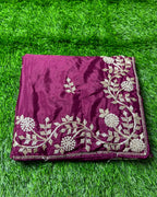 Wine Colour HO Art Silk  Saree with Katdana Work