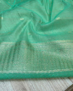 Pista Colour Semi Silk Zari Saree