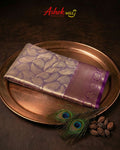 Lavender Colour Kanjivaram Silk Saree with Contrast Border