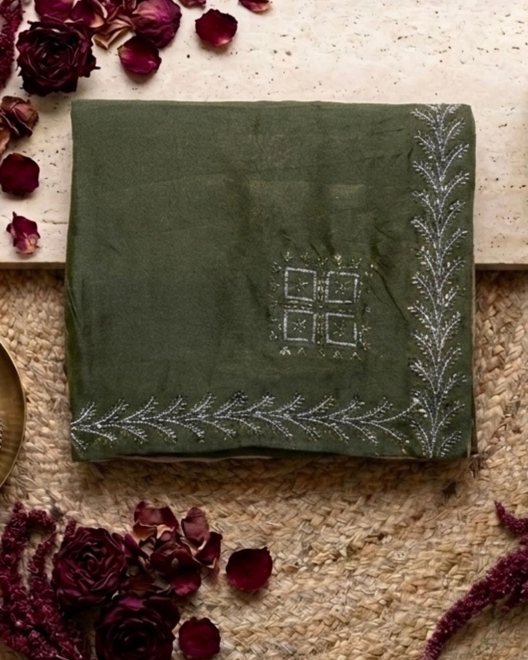 Mehendi Green Colour Star Georgette Saree