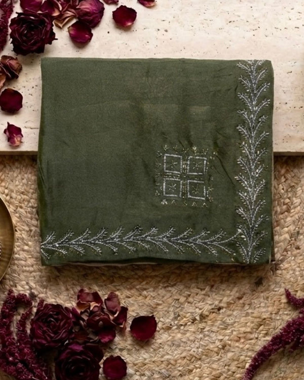 Mehendi Green Colour Star Georgette Saree