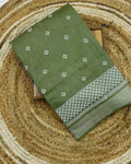 Olive Green Colour Cotton Saree
