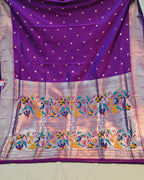 Purple Colour Silk Paithani Saree