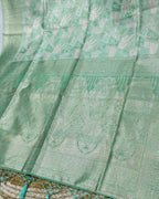 Pista Colour Semi Silk Zari Saree
