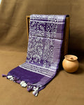 Purple  Colour Cotton Batik Printed Saree