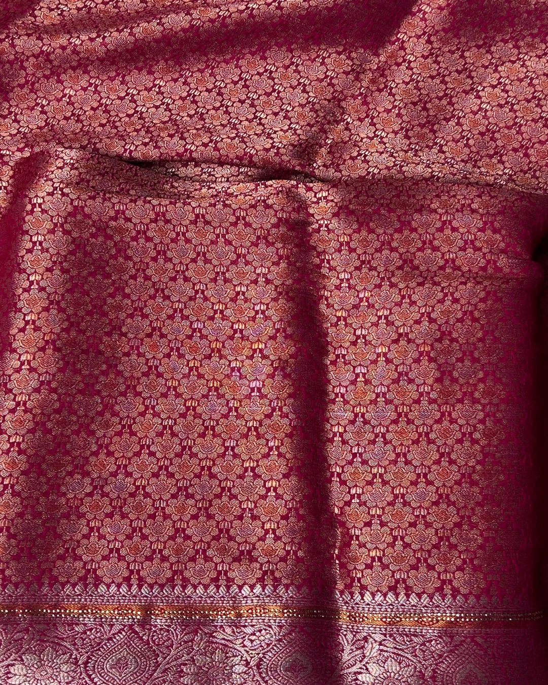 Pink Colour Shimmer Georgette Saree With Swarovski Work