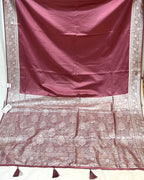 Dusty Rose Pink Colour Soft Satin Silk Saree