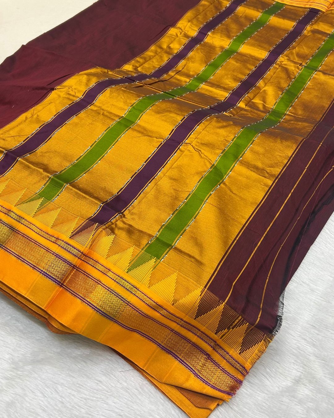 Maroon Colour Irkal/Ilkal Cotton Saree