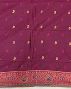 Rama Blue Colour Silk Paithani Saree with Contrast Blouse
