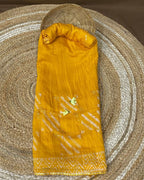 Mango Yellow Colour Batik Cotton Saree
