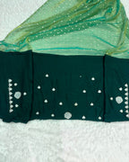 Sea Green Colour Shimmer Fandy Saree