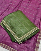 Moss Green Colour Stone Work Soft Shimmer Saree