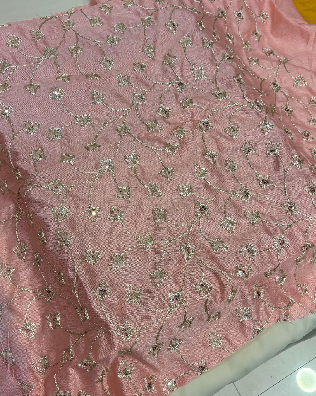 Pastel Peach Colour Georgette lace Border Saree