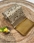 Hazel Brown Colour Cotton-Blend Paisley Printed Saree