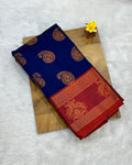 Dark Blue Colour Semi Silk Saree
