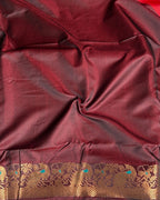 Peacock Green Colour Satin Silk Paithani with Meenakari Peacock Butti