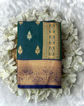 Peacock Green Colour Semi Silk Zari Saree