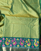 Sage Green Colour Dual-Shade Saree with Patola Design Border