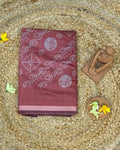 Rust Orange Colour Mal Cotton Bandhani Printed Saree