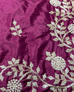 Wine Colour HO Art Silk  Saree with Katdana Work