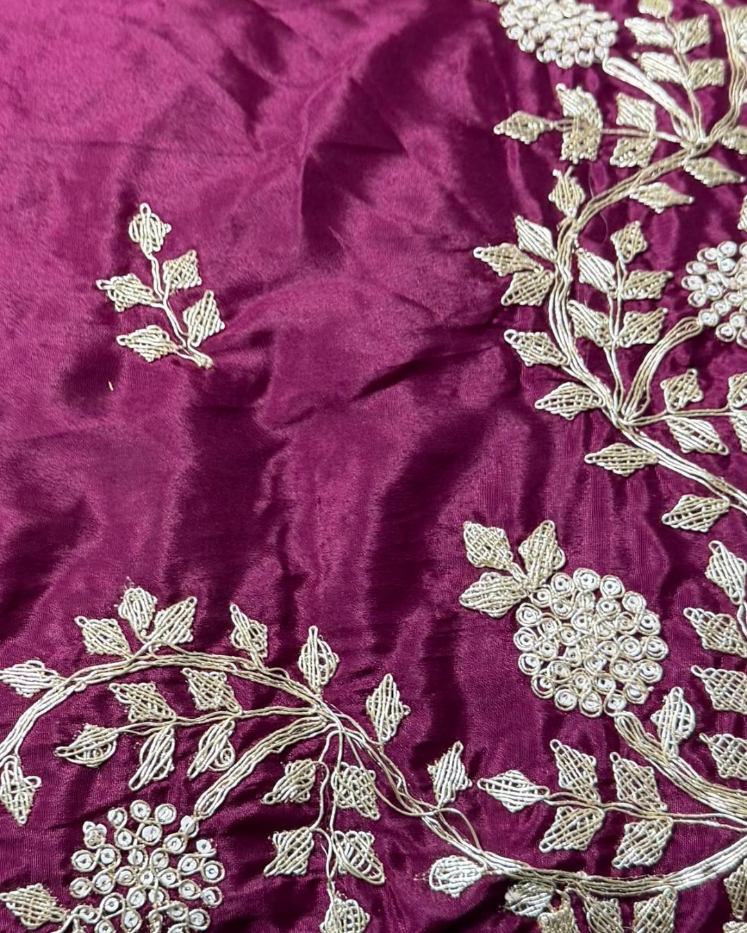 Wine Colour HO Art Silk  Saree with Katdana Work