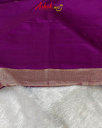 Magenta Colour Soft Satin Silk Saree With Moti Border