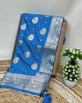 Blue Colour Soft Satin Silk Saree