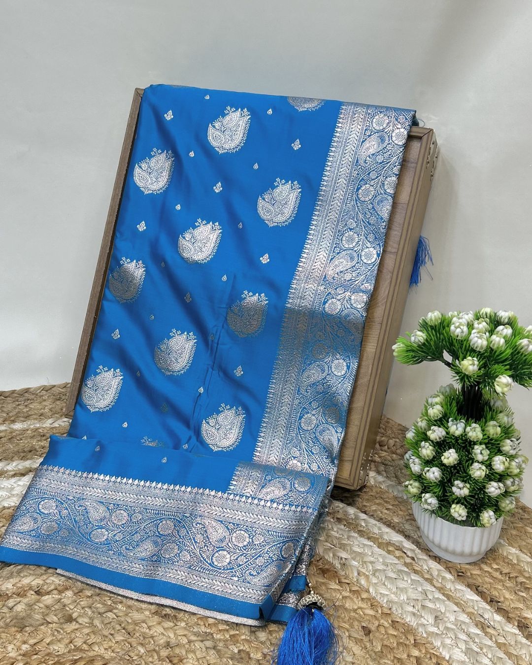 Blue Colour Soft Satin Silk Saree