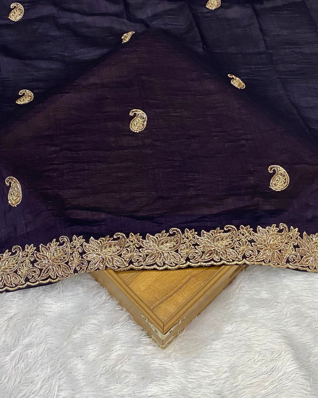 Lavender Colour Shimmer Silk Saree with Contrast Blouse Piece