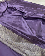 Lavender Colour Soft Satin Silk Saree