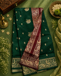 Forest Green Colour Peshwai Saree M13450