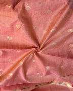 Peach Colour Cotton Jamdani Saree with Sequin Work