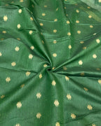 Forest Green  Colour Cotton Jamdani Saree with Sequin Work