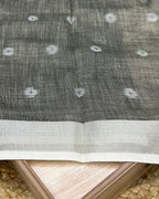 Grey Colour Khadi Cotton Saree
