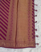 Wine Colour Vichitra Silk Swarovski Work Saree