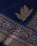 Navy Blue Colour Semi Silk Saree with Golden Rich Border